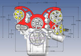 Ford 302 c.i. and 351 Windsor SB Compatible Front Accessory Drive - Full Serpentine with Alternator | AC | Power Steering | Water Pump | Brackets and Bolts