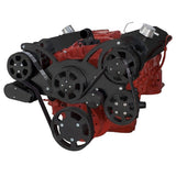 GM SB Compatible Front Accessory Drive - Full Serpentine with Alternator | AC | Power Steering | Water Pump | Brackets and Bolts