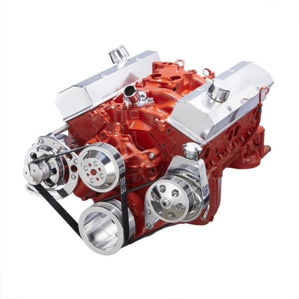 GM SB Compatible Front Accessory Drive - Dual-Belt Quick Serpentine with Alternator | Power Steering | Water Pump | Brackets and Bolts