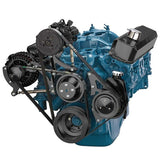Chrysler SB Compatible Front Accessory Drive - Dual-Belt Quick Serpentine with Alternator | AC | Power Steering | Water Pump | Brackets and Bolts