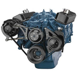 Chrysler SB Compatible Front Accessory Drive - Dual-Belt Quick Serpentine with Alternator | Power Steering | Water Pump | Brackets and Bolts