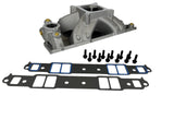 Single Plane, Natural Aluminum Intake Manifold, Pro Series, GM Small Block Compatible, 427/454