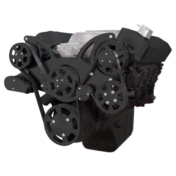 GM BB Standard and Tall Deck Compatible Front Accessory Drive - Full Serpentine with Alternator | Power Steering | Water Pump | Brackets and Bolts