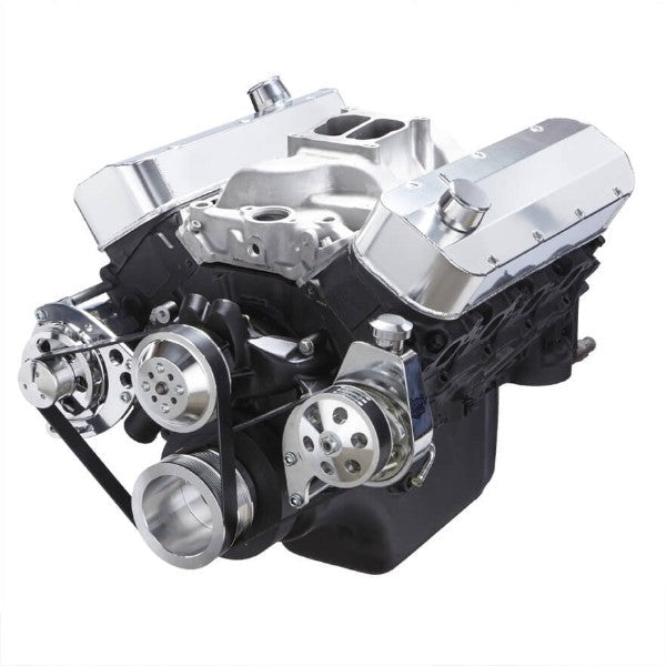 GM BB Tall Deck Compatible Front Accessory Drive - Dual-Belt Quick Serpentine with Alternator | Power Steering | Water Pump | Brackets and Bolts