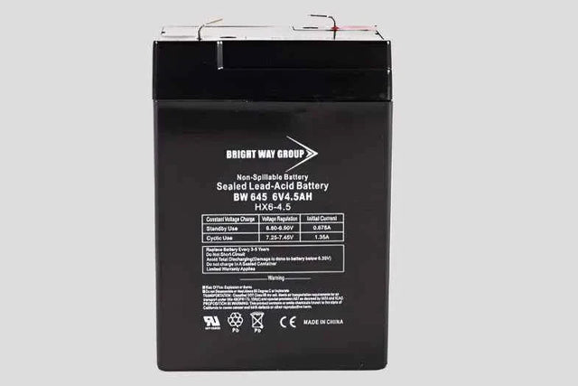Bright Way Group BW 645 - 6V 4.5AH SLA Battery Bright Way