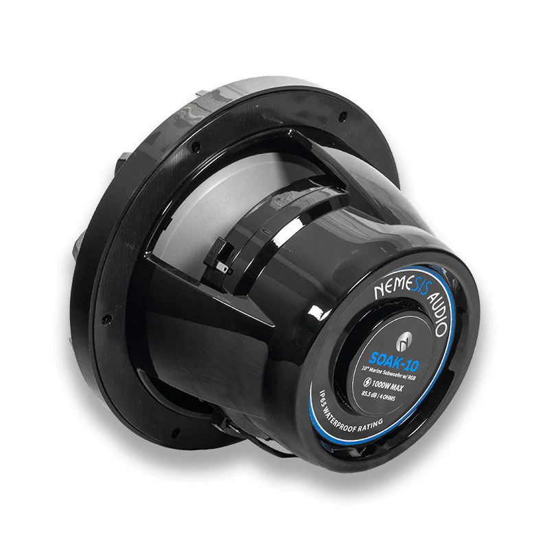 Nemesis Audio SOAK-10 | 10″ 500W RMS Marine Subwoofer with RGB Lighting Nemesis Audio