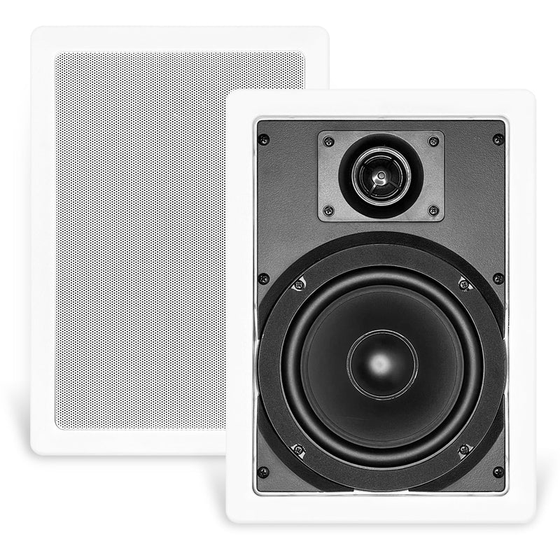 Bio In-Wall 6.5" Home Audio Speaker with Rotatable 25mm Silk Dome Tweeter (1 Speaker) CT Sounds