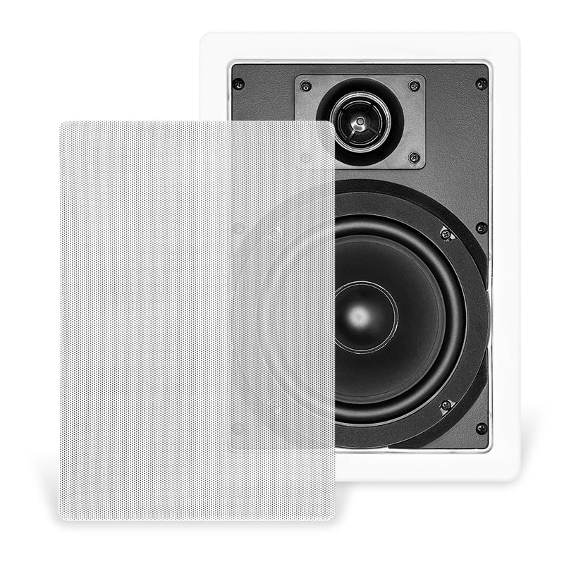 Bio In-Wall 6.5" Home Audio Speaker with Rotatable 25mm Silk Dome Tweeter (1 Speaker) CT Sounds