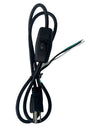 4FT Power Cord with Inline Switch – Green/White/Black Wire Ends TekShack