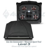 2021+ Can-Am Commander / 2019+ Maverick Sport / 2018+ Maverick Trail Stereo Tops (2-Seat)