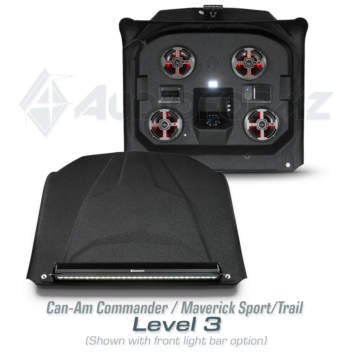 2021+ Can-Am Commander / 2019+ Maverick Sport / 2018+ Maverick Trail Stereo Tops (2-Seat) Can-Am