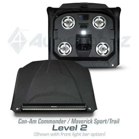 2021+ Can-Am Commander / 2019+ Maverick Sport / 2018+ Maverick Trail Stereo Tops (2-Seat)