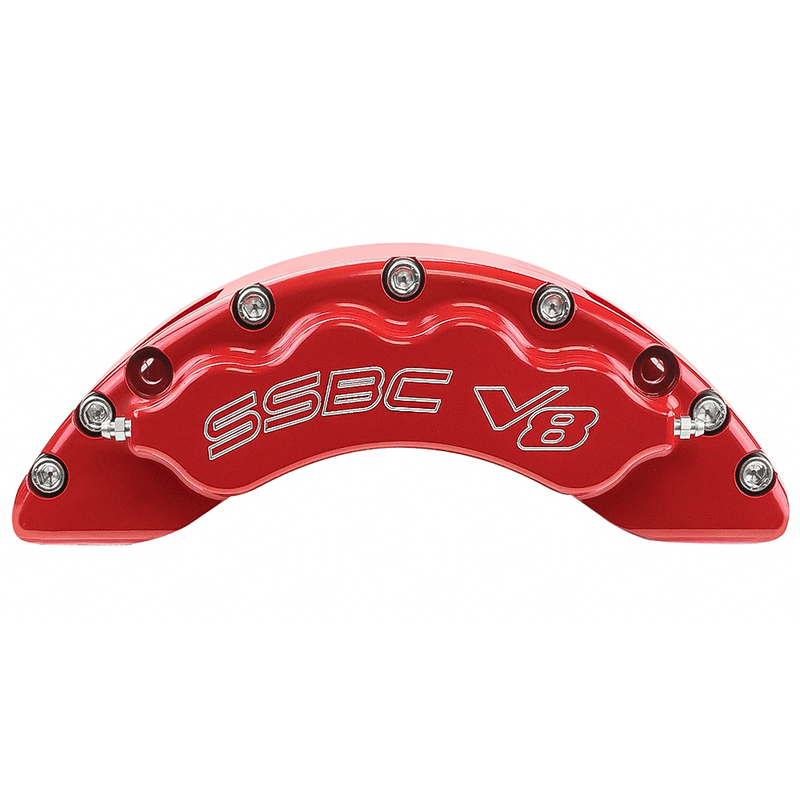 American Made V8-Barbarian 8-Piston Front Caliper Assembly W/Pads. Red CPA-22143R
