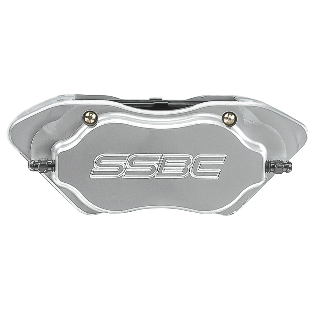 American Made Comp S 4-Piston Billet Aluminum Quick Change Direct Fit Front Caliper Assembly. Clear CPA-22171-2A