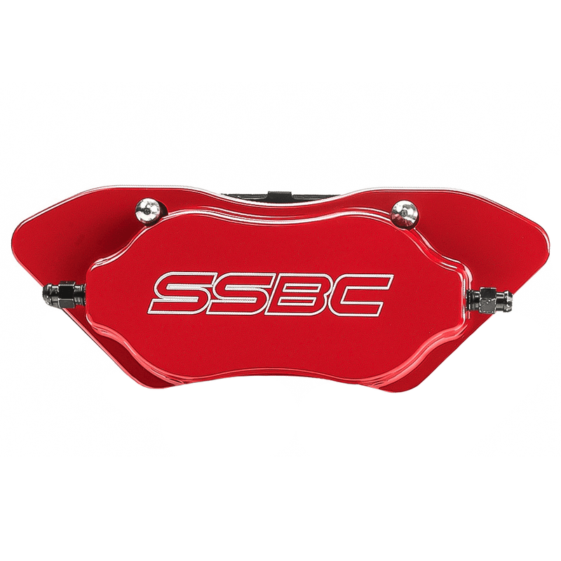 American Made Comp S 4-Piston Billet Aluminum Quick Change Direct Fit Front Caliper Assembly. Red CPA-22171-2R
