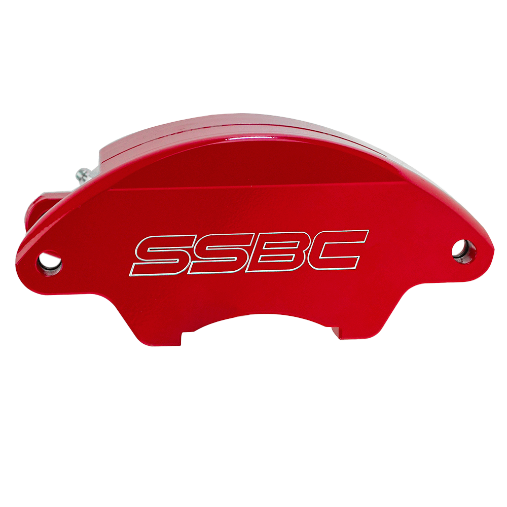 American Made Super Twin 2-Piston Front Caliper Assembly. Red CPA-22192R