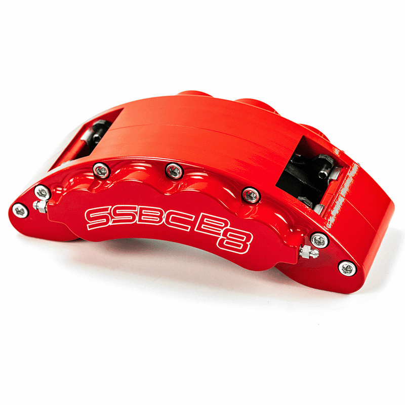American Made B8-Barbarian 8-Piston Front Caliper Assembly W/Pads. Red CPA-22287R