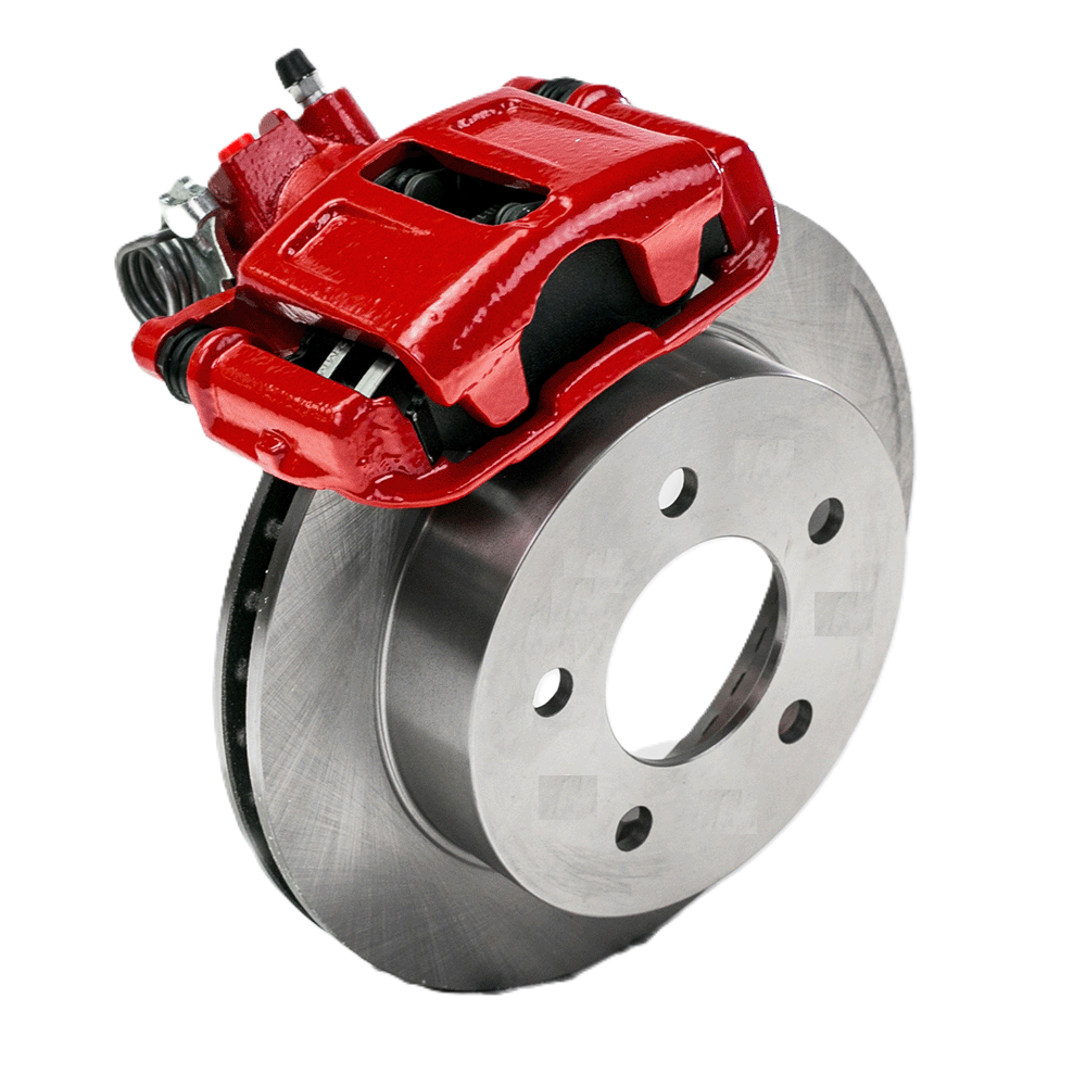 New Direct Fit 4 Wheel Drum to Disc Brake Conversion Kit W/Rotors (5 Lug). Red A112-2R