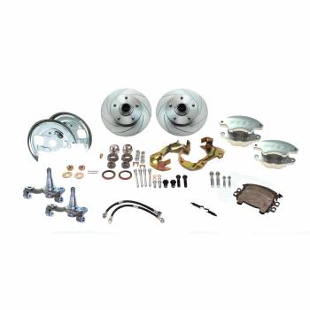 American Made Super Twin HD 2-Piston Billet Aluminum Front Drum to Disc Brake Conversion Kit W/Rotors. Clear W123-ADS