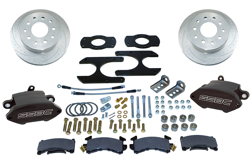 American Made Sport R1 Billet Aluminum Rear Drum to Disc Conversion Brake Kit W/Rotors. Black W125-26BK