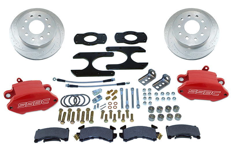 American Made Sport R1 Billet Aluminum Rear Drum to Disc Conversion Brake Kit W/Rotors. Red W125-26R