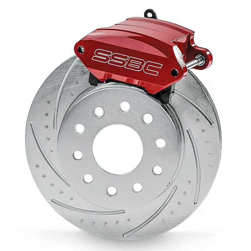 American Made Sport R1 Billet Aluminum Rear Drum to Disc Conversion Brake Kit W/Rotors. Red W125-26R