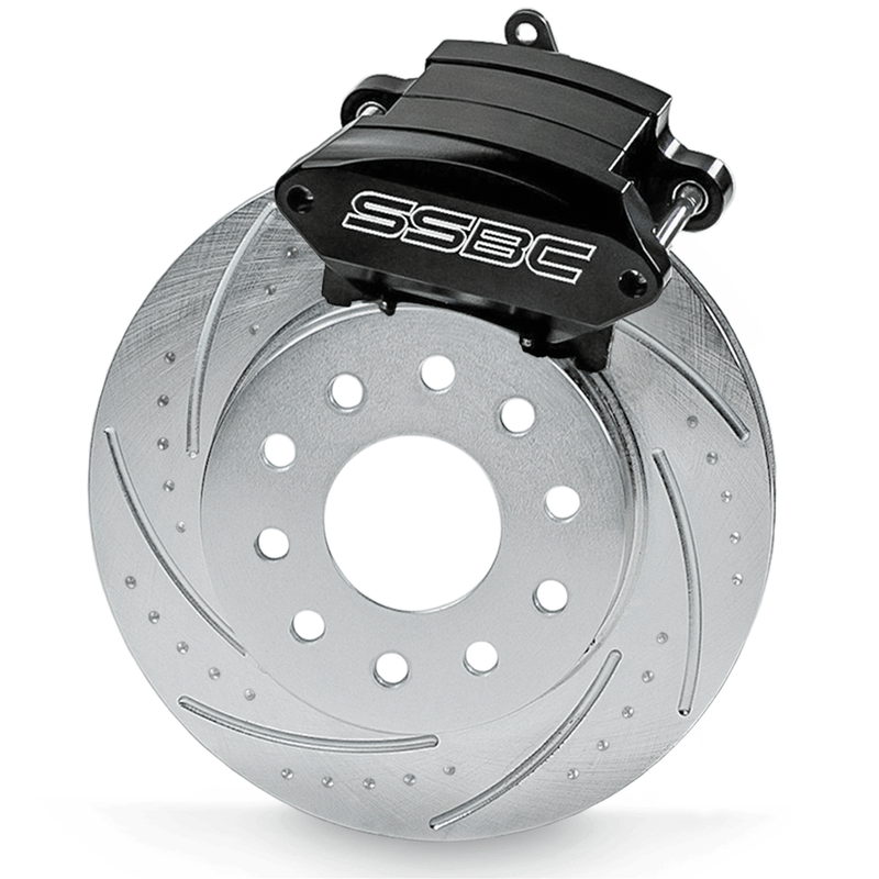 American Made Sport R1 Billet Aluminum Rear Drum to Disc Conversion Brake Kit W/Rotors. Black W125-27BK