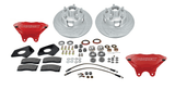 American Made Comp S 4-Piston Billet Aluminum Front Drum to Disc Brake Conversion Kit W/Rotors. Red W154-8R