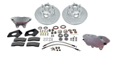 American Made Comp S 4-Piston Billet Aluminum Front Drum to Disc Brake Conversion Kit W/Rotors. Clear W154-8