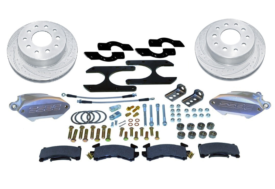 American Made Sport R1 Billet Aluminum Rear Drum to Disc Brake Conversion Kit W/Rotors. Clear W155-3