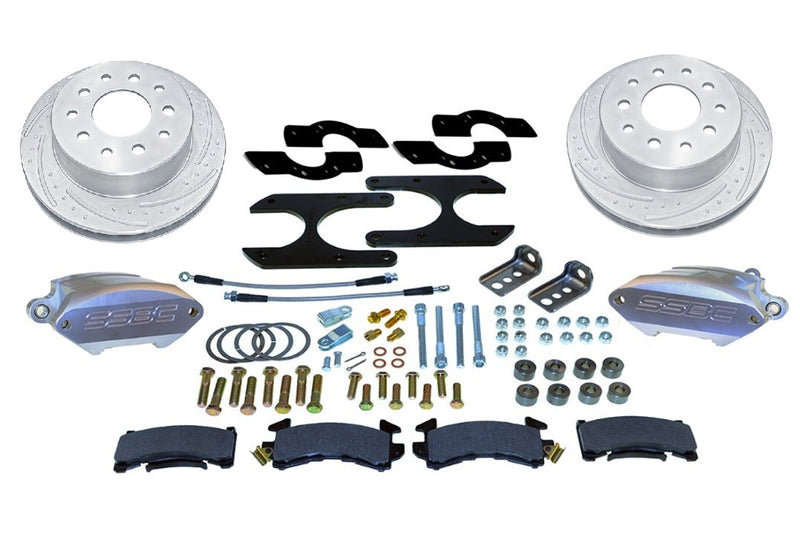 American Made Sport R1 Billet Aluminum Rear Drum to Disc Brake Conversion Kit W/Rotors. Clear W155-3