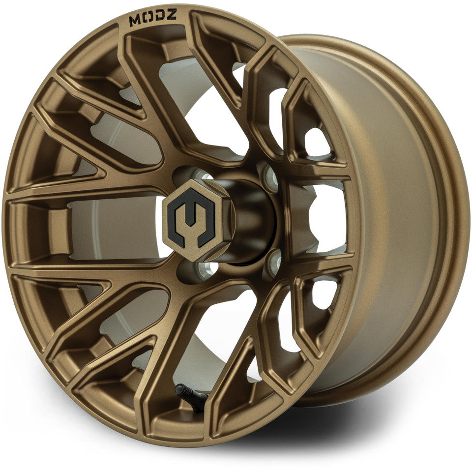 MODZ® Matrix  12x7 | -25 Offset Matte Bronze 12" Golf Cart Wheel