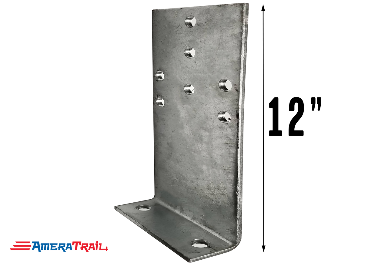 12" Vertical Bunk Bracket for Big Wood Bunks - 12" H x 5" Wide - Galvanized Finish