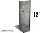 12" Vertical Bunk Bracket for Big Wood Bunks - 12" H x 5" Wide - Galvanized Finish