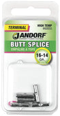 Butt Splice Connector, 16 to 14 AWG Wire, Nickel, 5/PK #60855 Jandorf