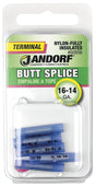 Butt Splice Connector, 16 to 14 AWG Wire, Nylon Insulation, Copper Contact, Blue #60856 Jandorf