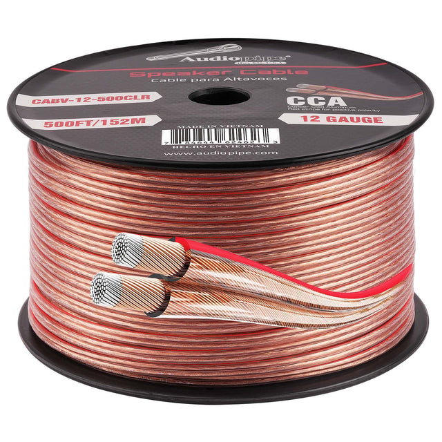 500FT 12AWG Speaker Cable (CABV-12-500CLR) Audiopipe