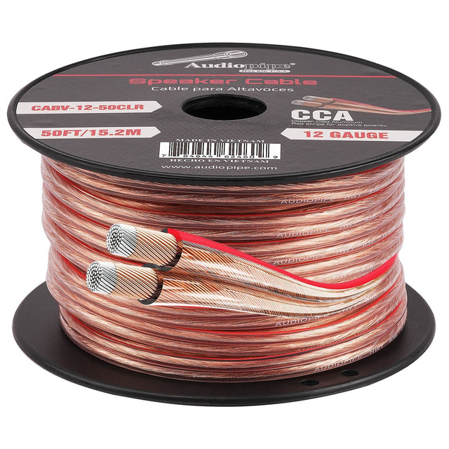 50FT 12AWG Speaker Cable (CABV-12-50CLR) Audiopipe