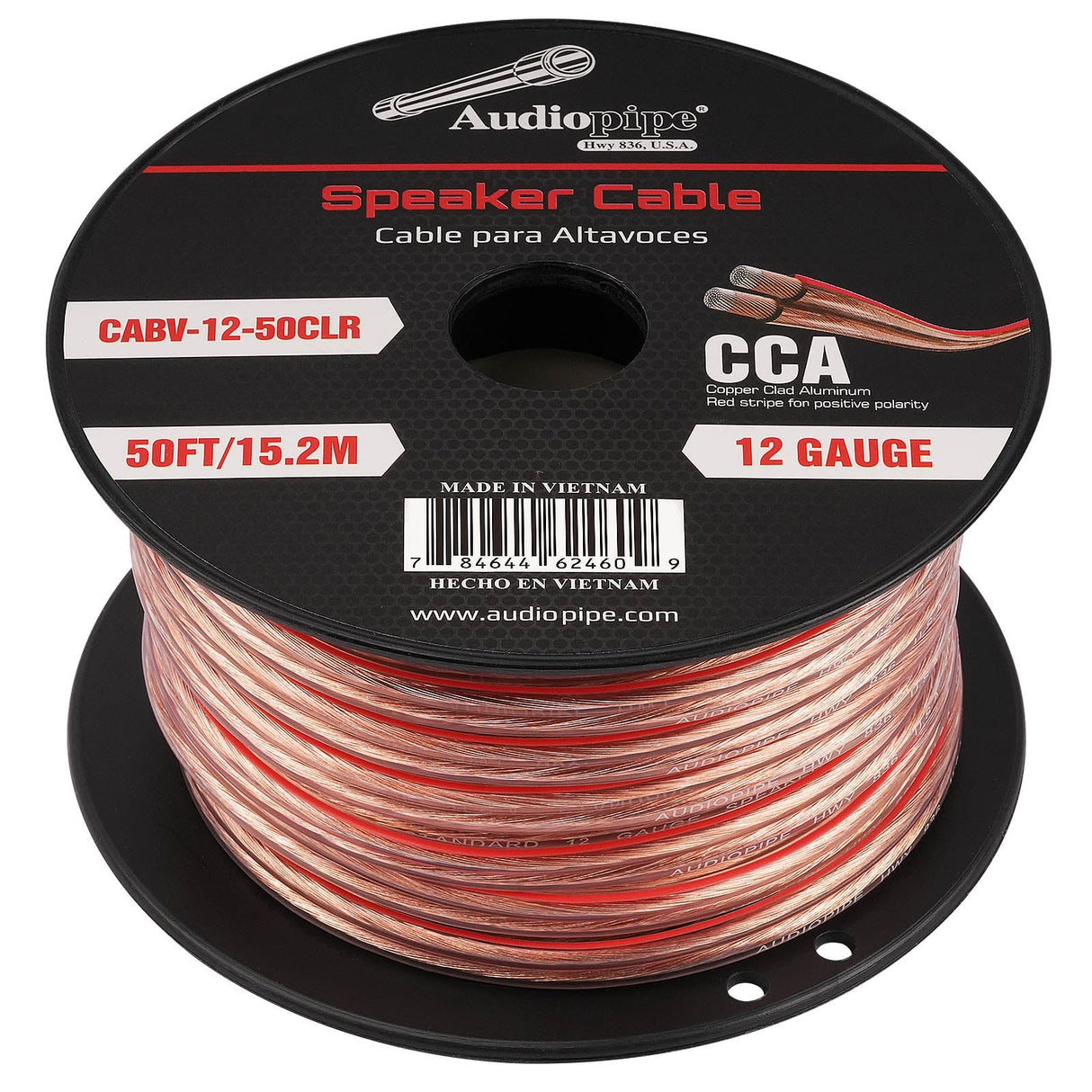 50FT 12AWG Speaker Cable (CABV-12-50CLR) Audiopipe