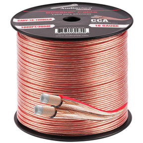 1000FT 18AWG Speaker Cable (CABV-18-1000CLR) Audiopipe