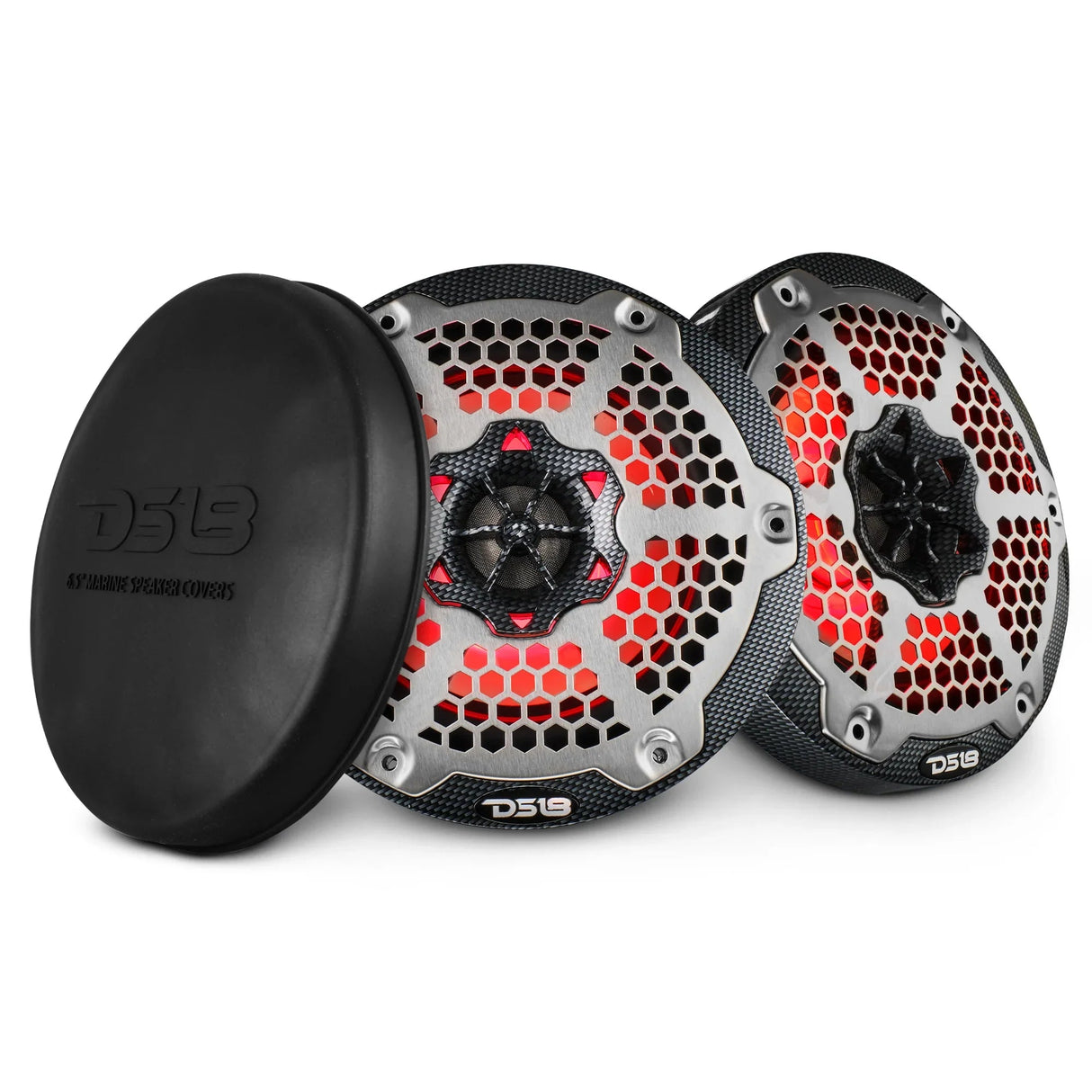 DS18 CF-65M 6.5" 2-Way 100W RMS LED RGB Coaxial Marine Speakers (Pair) DS18