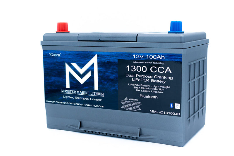 1300CCA 100Ah Dual Purpose Cranking Lithium “Cobra” - Bluetooth - MML-C12V13JB