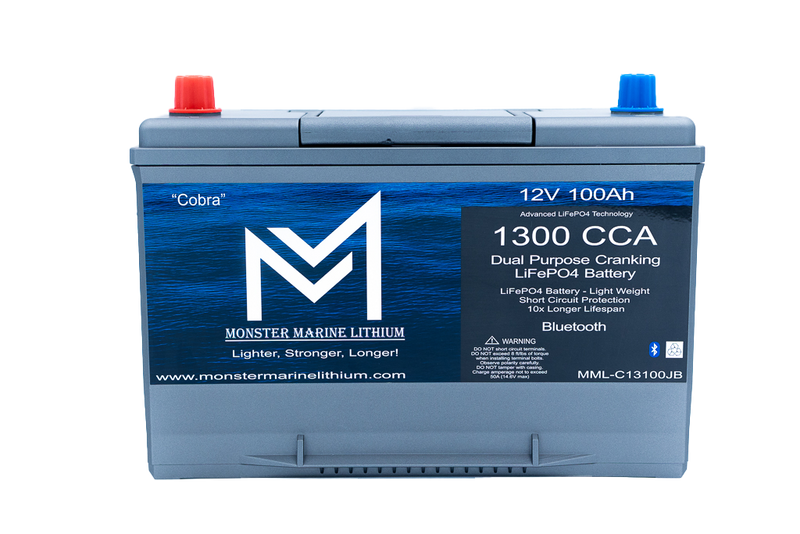 1300CCA 100Ah Dual Purpose Cranking Lithium “Cobra” - Bluetooth - MML-C12V13JB