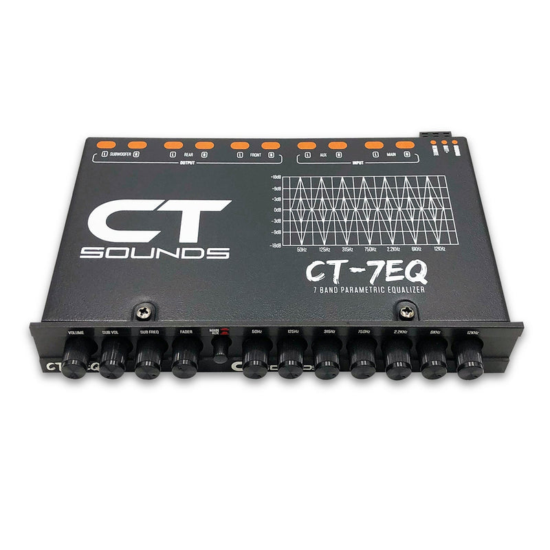 CT-7EQ // 7-Band 1/2 DIN Car Audio Equalizer with AUX Input CT Sounds