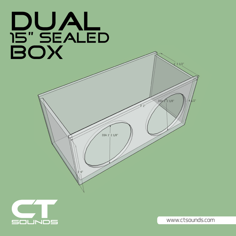 Dual 15 Inch Sealed Subwoofer Box Design CT Sounds