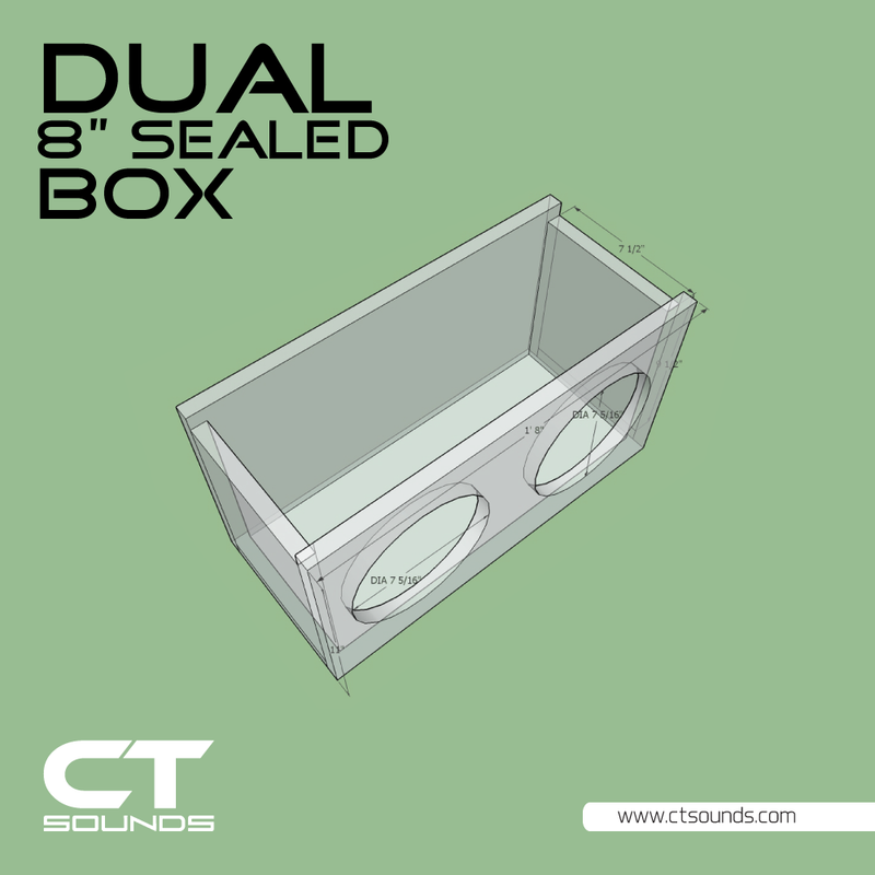 Dual 8 Inch Sealed Subwoofer Box Design CT Sounds