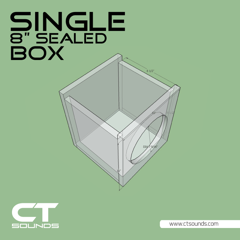 Single 8 Inch Sealed Subwoofer Box Design CT Sounds