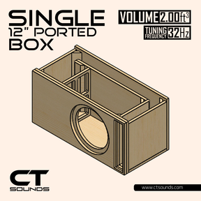 Single 12 Inch Ported Subwoofer Box Design CT Sounds