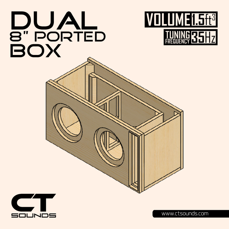 Dual 8 Inch Vented Subwoofer Box Design CT Sounds