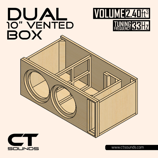 Dual 10 Inch Vented Subwoofer Box Design CT Sounds